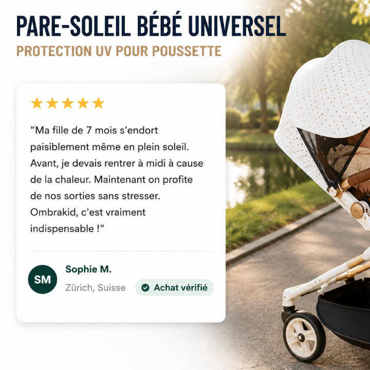 Pare-soleil bébé universel – Protection UV pour poussette